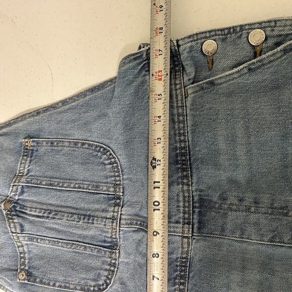 Old Navy Overalls Womens 10 Medium Wash Denim Cotton Blue Distressed Straight - Picture 10 of 10